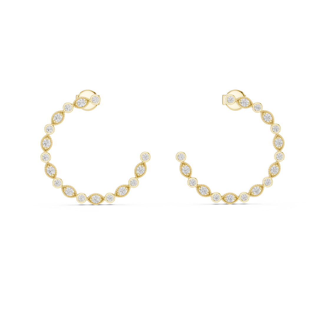 Gold Petal Bead Embrace Earrings Right View