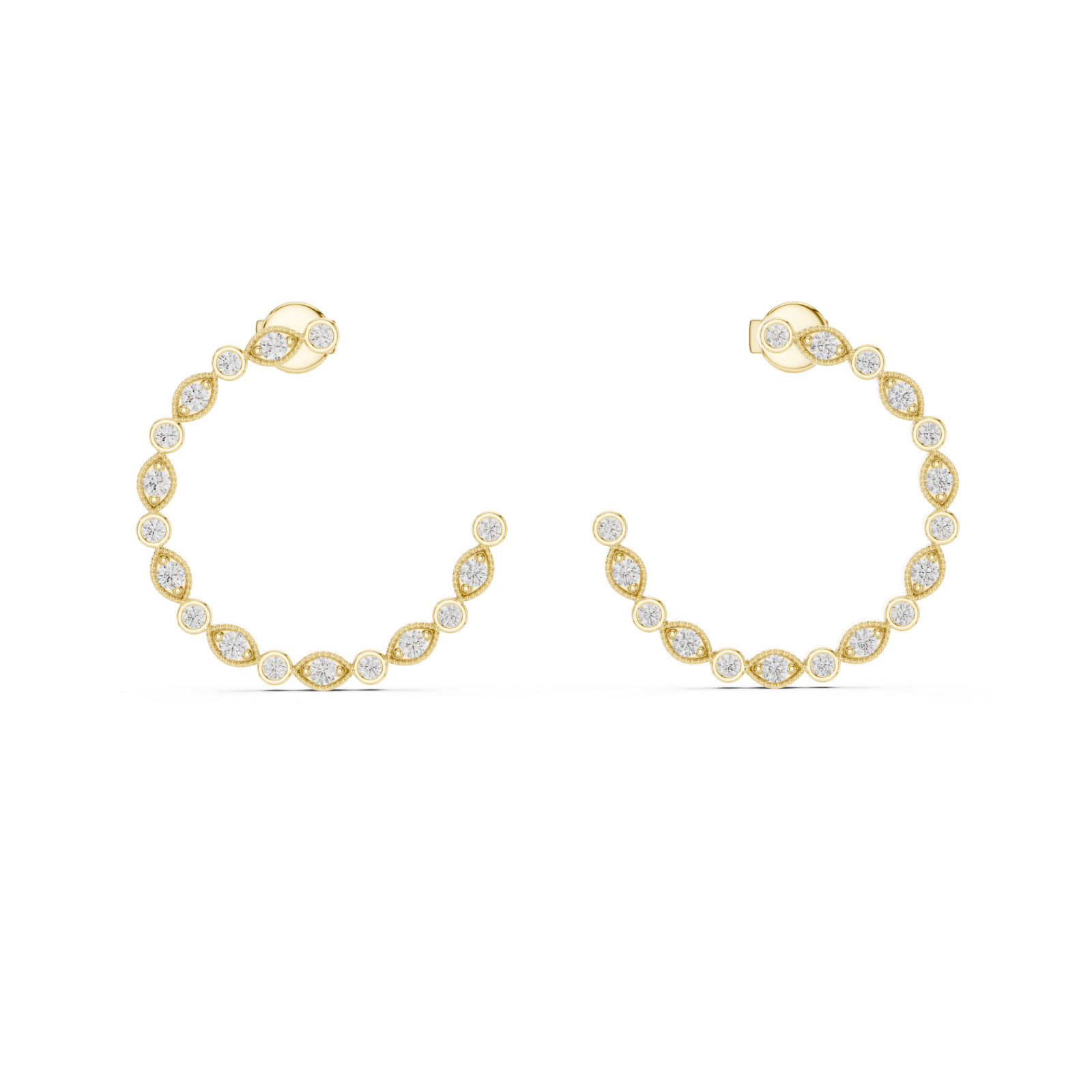  Gold Petal Bead Embrace Earrings Front View
