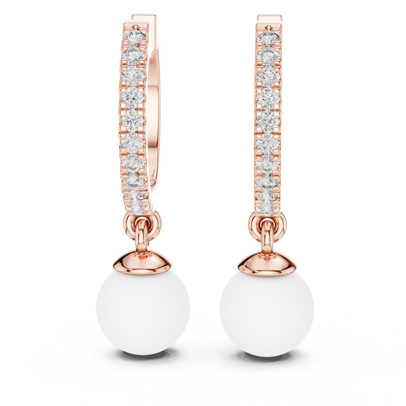  Rose Gold Radiant Harmony Jewel Hoop Earrings Left View