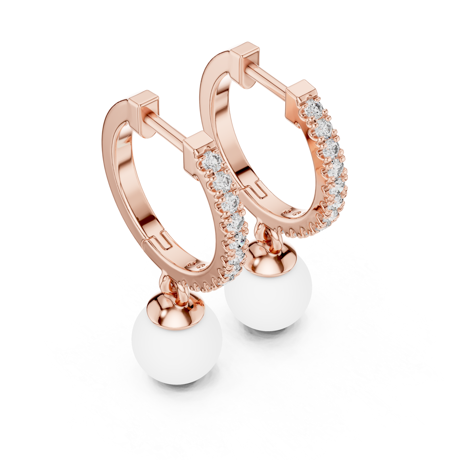  Rose Gold Radiant Harmony Jewel Hoop Earrings Right View