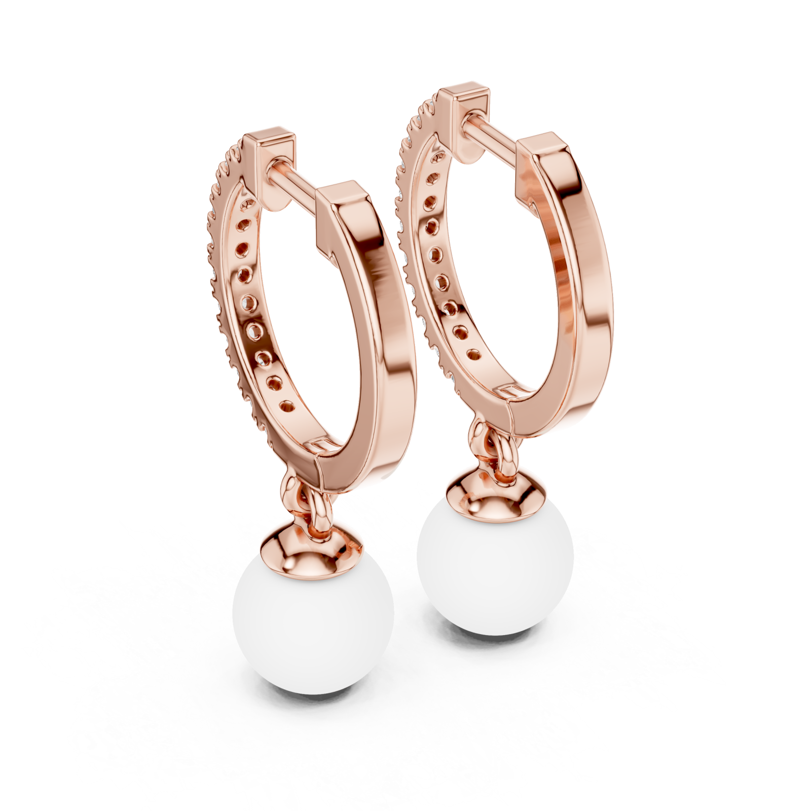  Rose Gold Radiant Harmony Jewel Hoop Earrings Side View