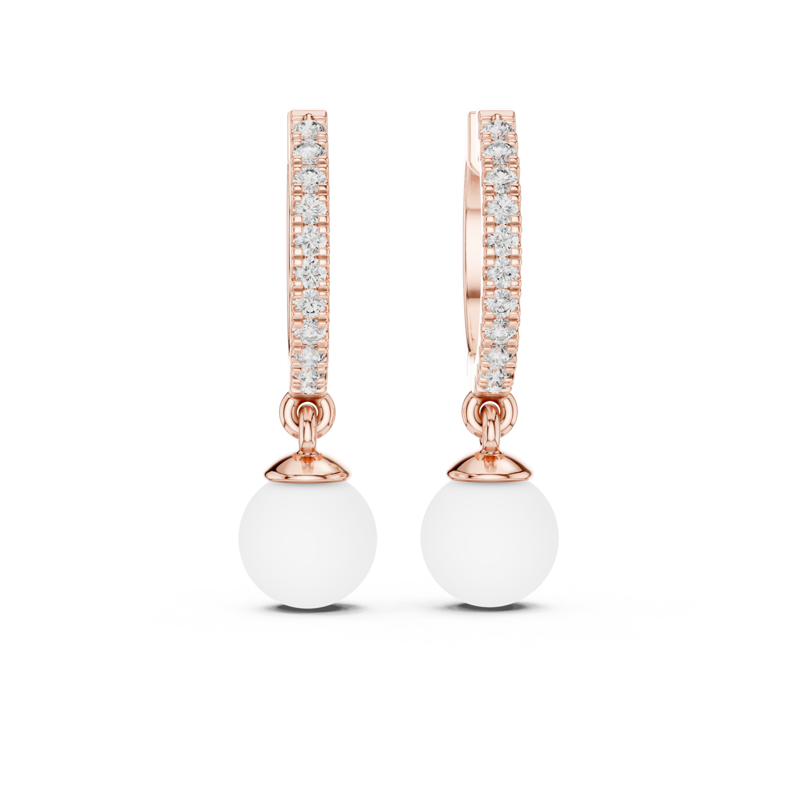 Rose Gold Radiant Harmony Jewel Hoop Earrings Front View