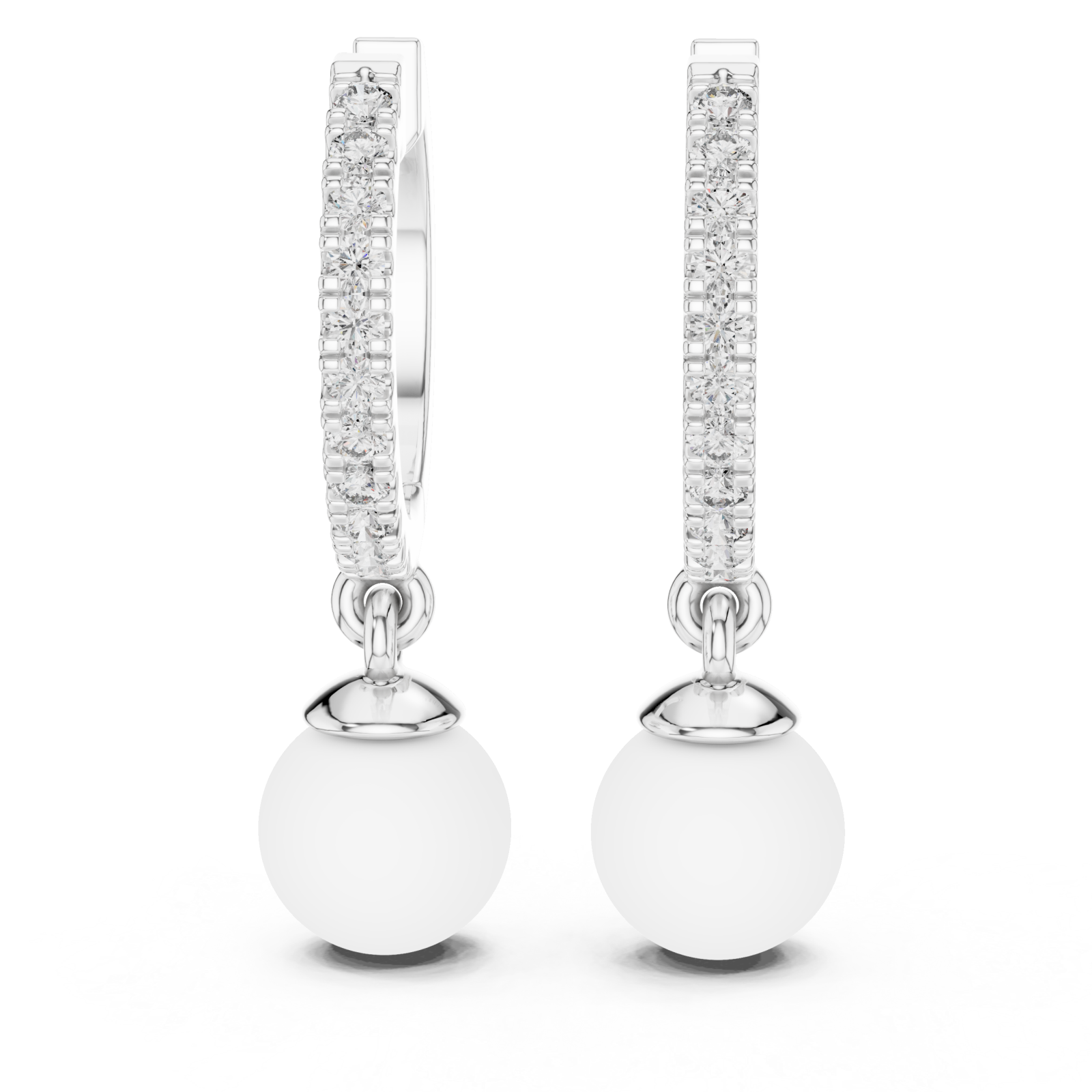  White Gold Radiant Harmony Jewel Hoop Earrings Left View