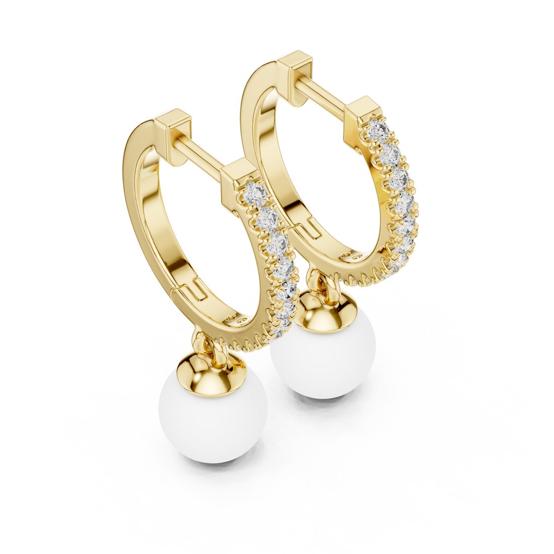 Gold Radiant Harmony Jewel Hoop Earrings Right View