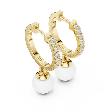 Gold Radiant Harmony Jewel Hoop Earrings Right View