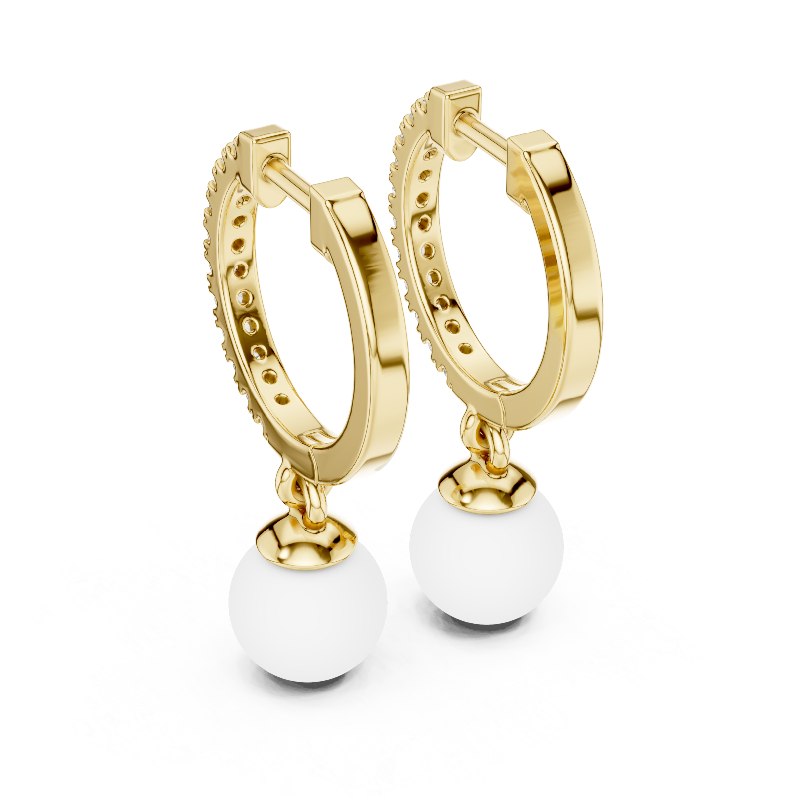  Gold Radiant Harmony Jewel Hoop Earrings Side View
