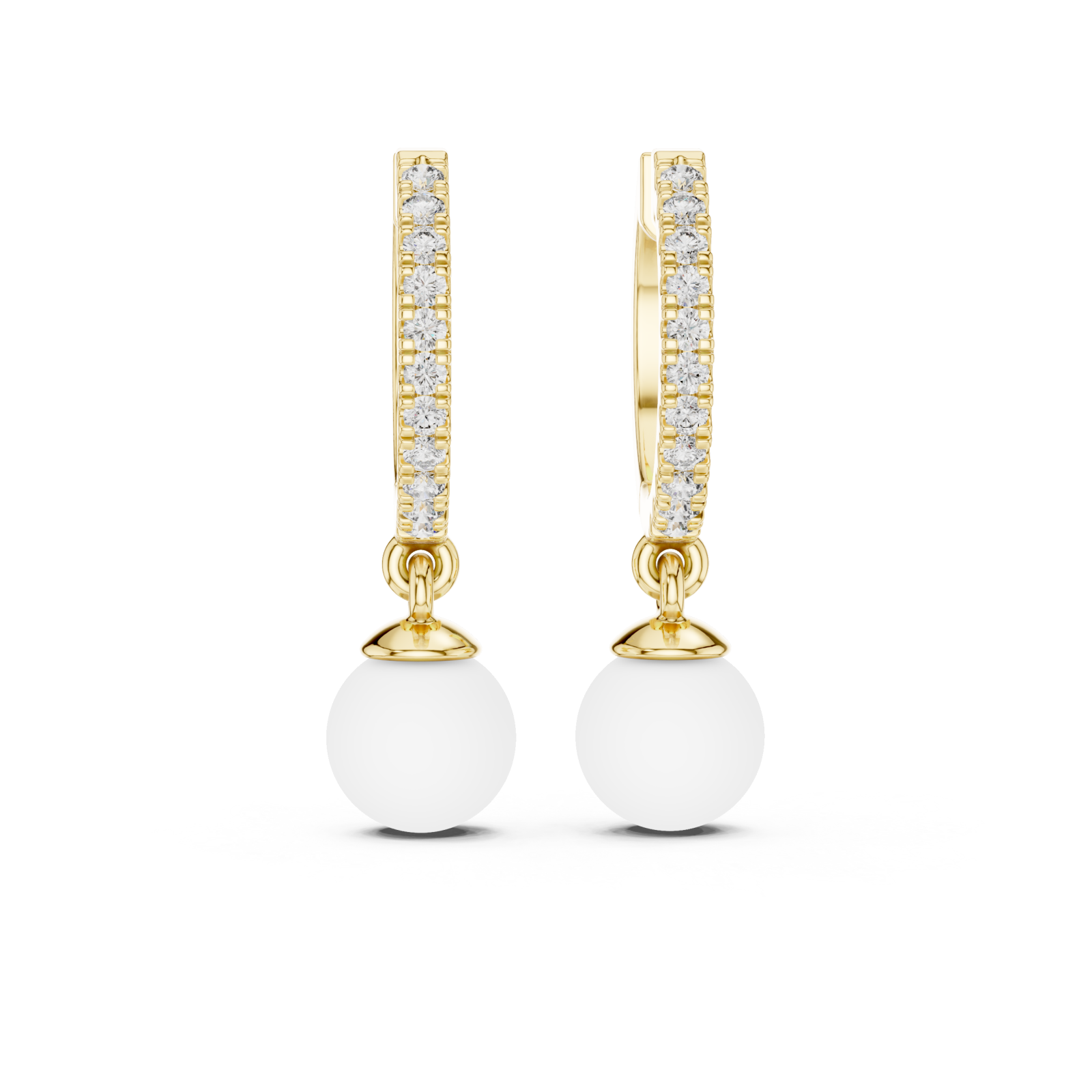  Gold Radiant Harmony Jewel Hoop Earrings Front View