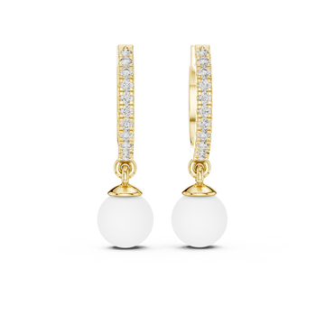  Gold Radiant Harmony Jewel Hoop Earrings Front View