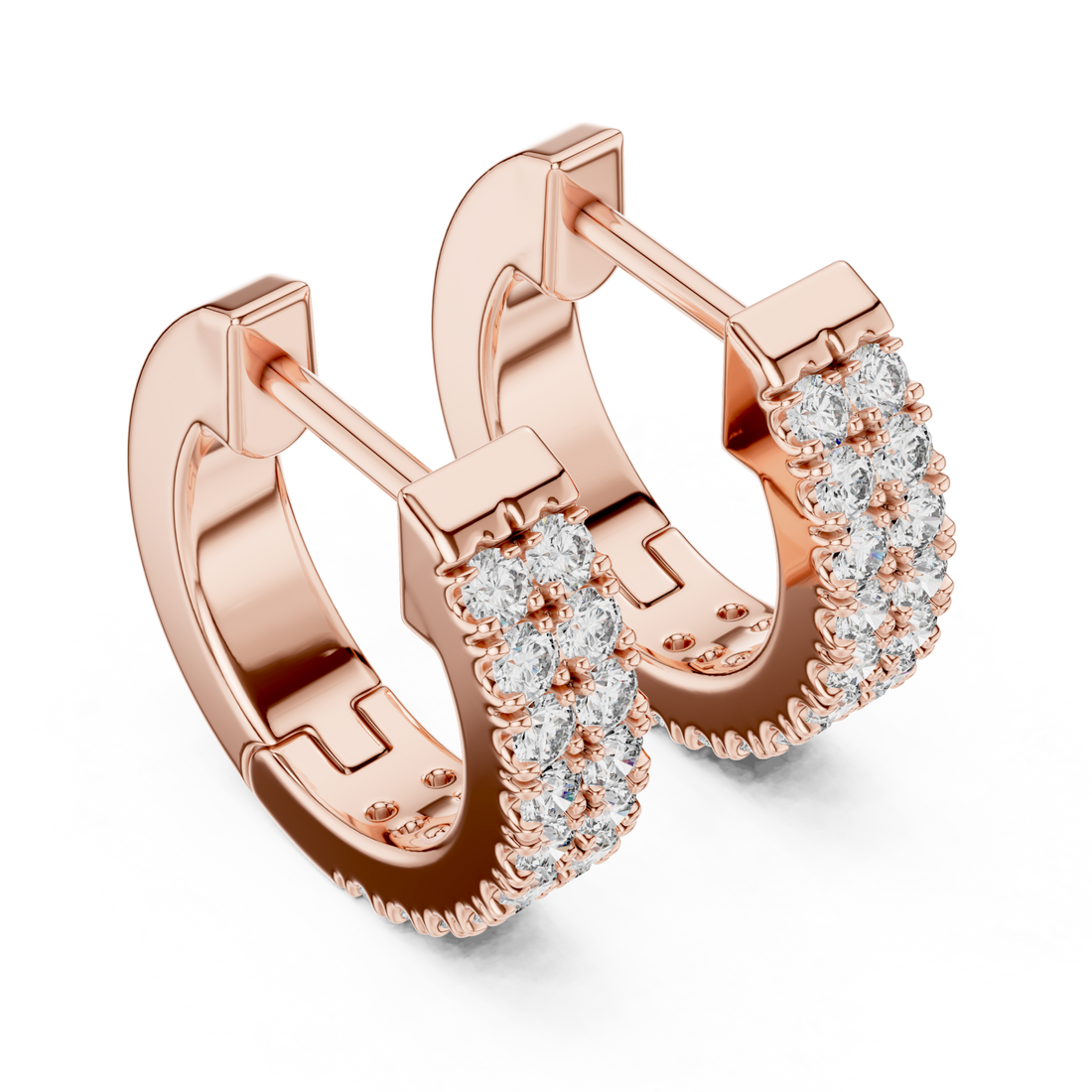  Rose Gold Lustrous Urban Twist Mini Hoops Right View