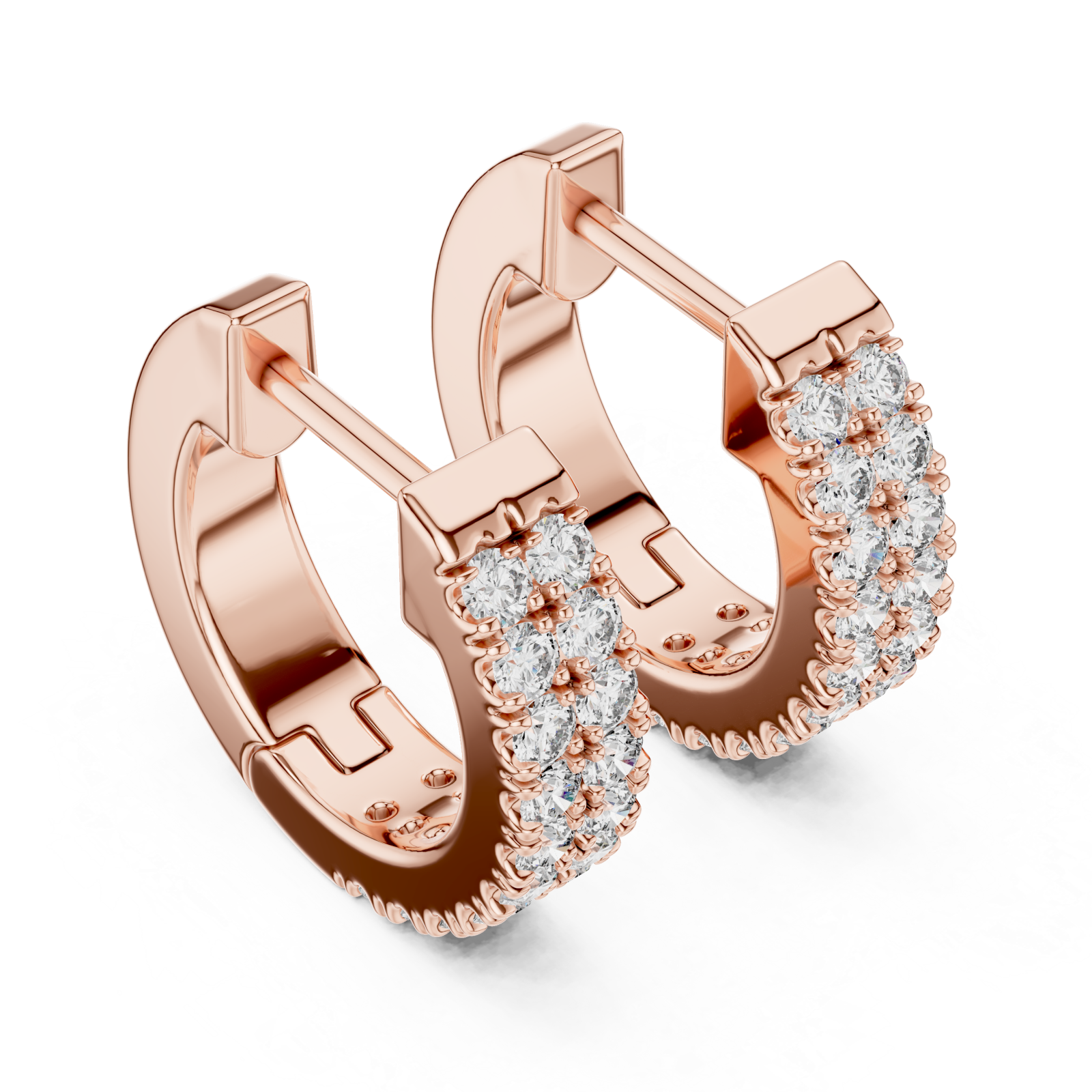  Rose Gold Lustrous Urban Twist Mini Hoops Right View