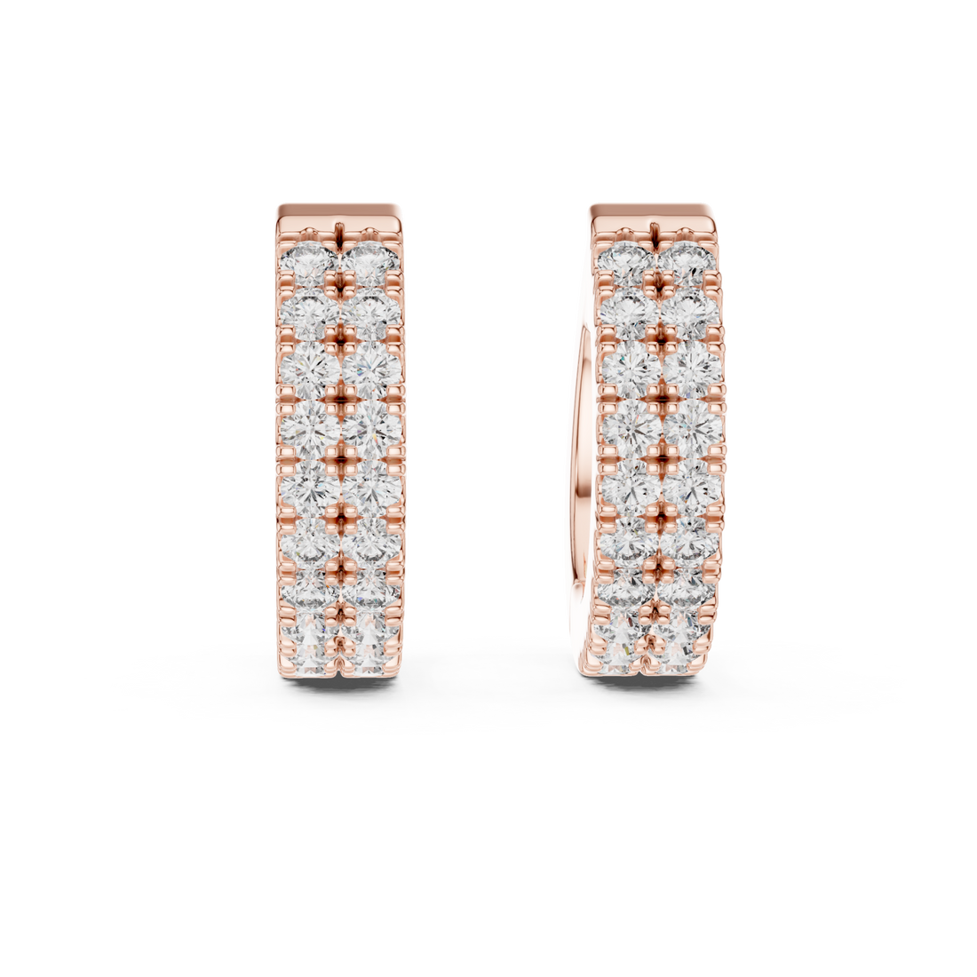  Rose Gold Lustrous Urban Twist Mini Hoops Right View