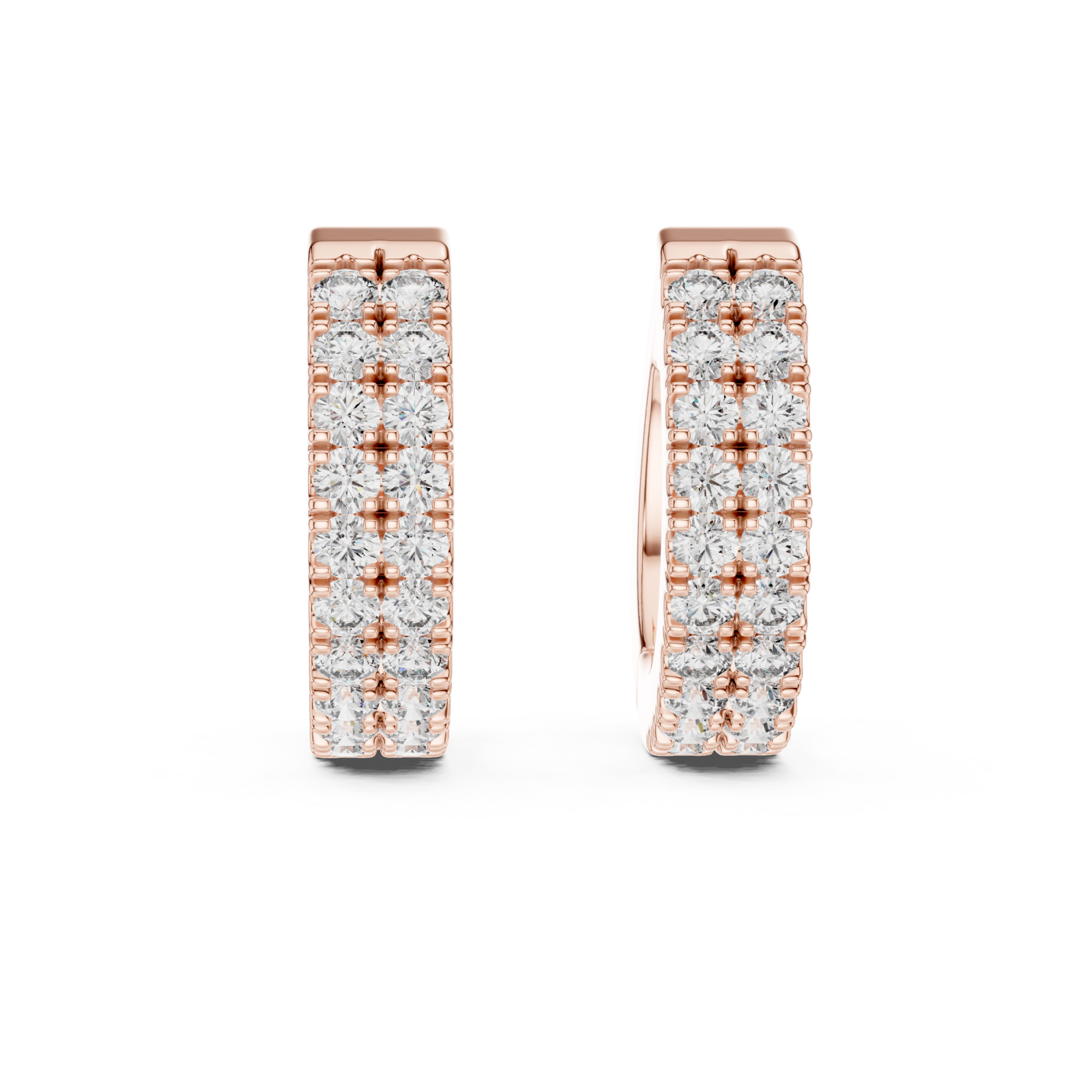  Rose Gold Lustrous Urban Twist Mini Hoops Front View