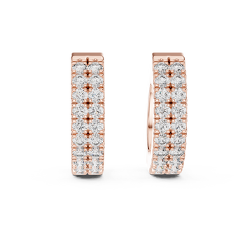  Rose Gold Lustrous Urban Twist Mini Hoops Front View