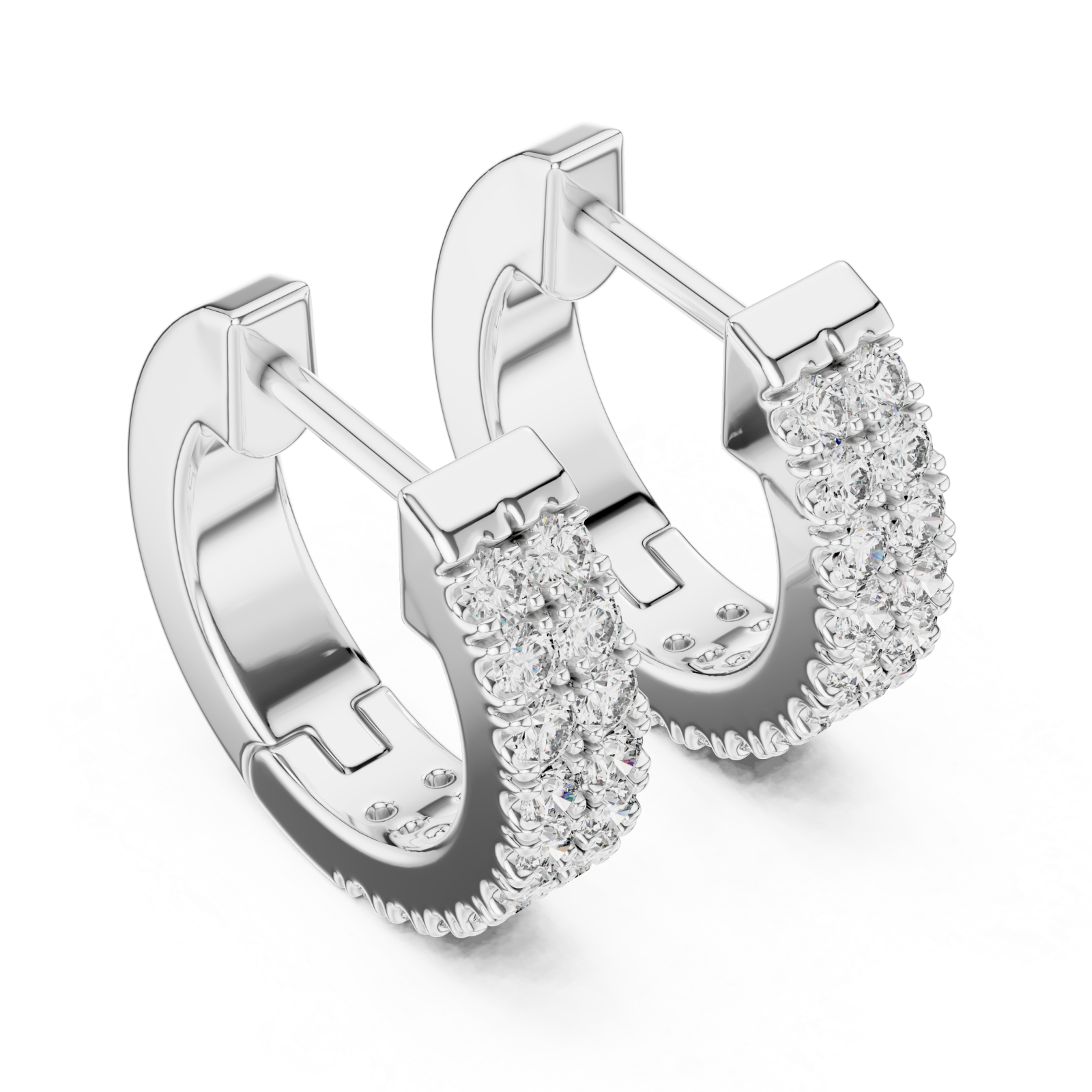  White Gold Lustrous Urban Twist Mini Hoops Right View