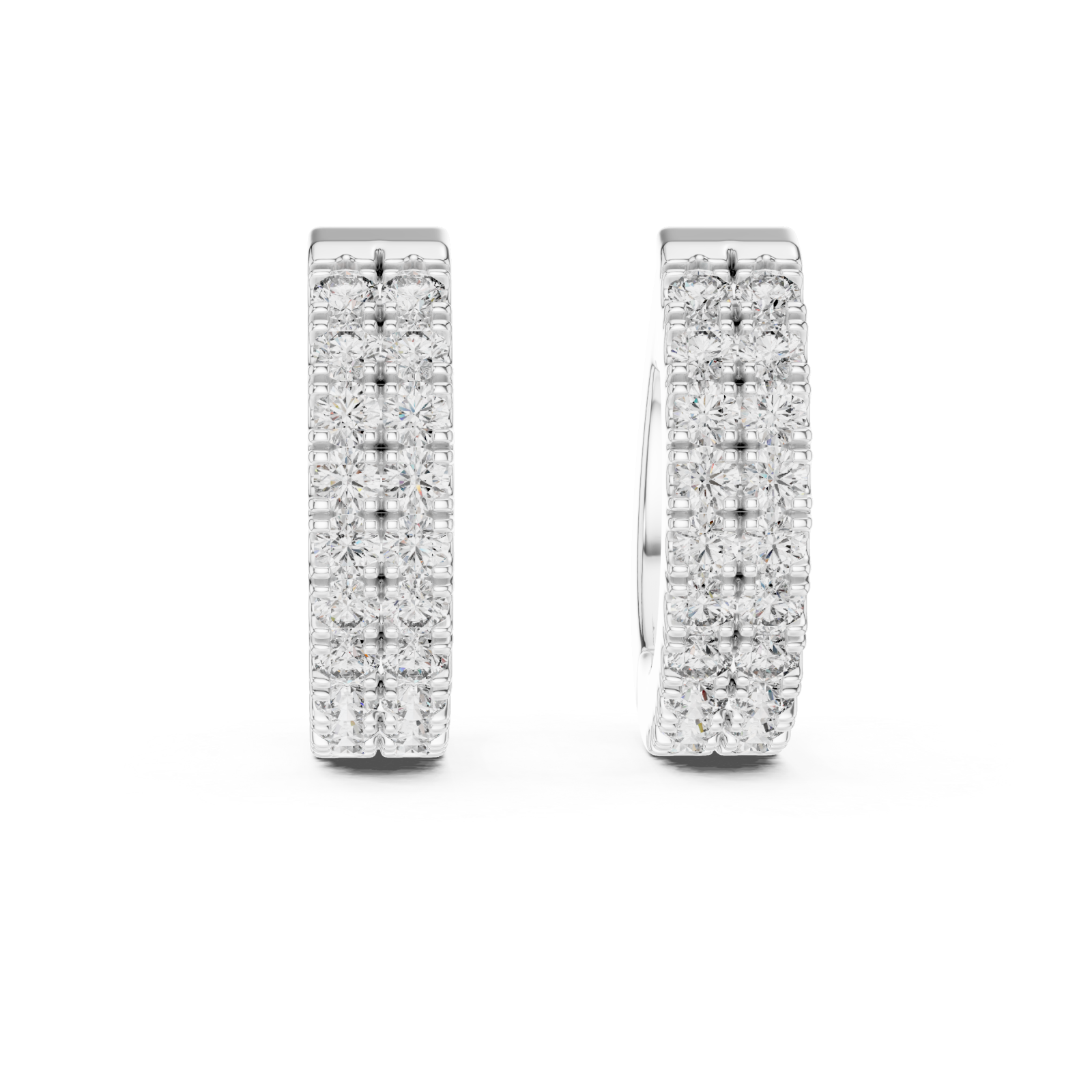  White Gold Lustrous Urban Twist Mini Hoops Front View