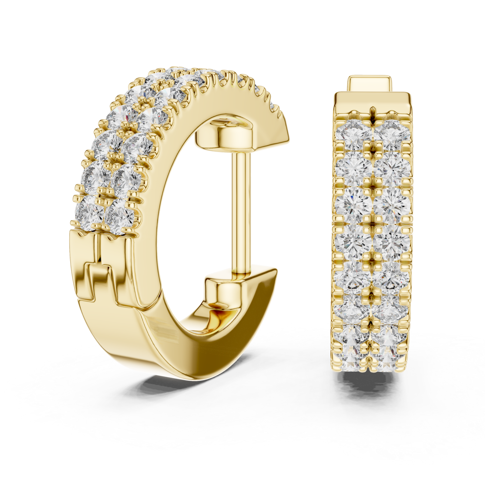  Gold Lustrous Urban Twist Mini Hoops Left View