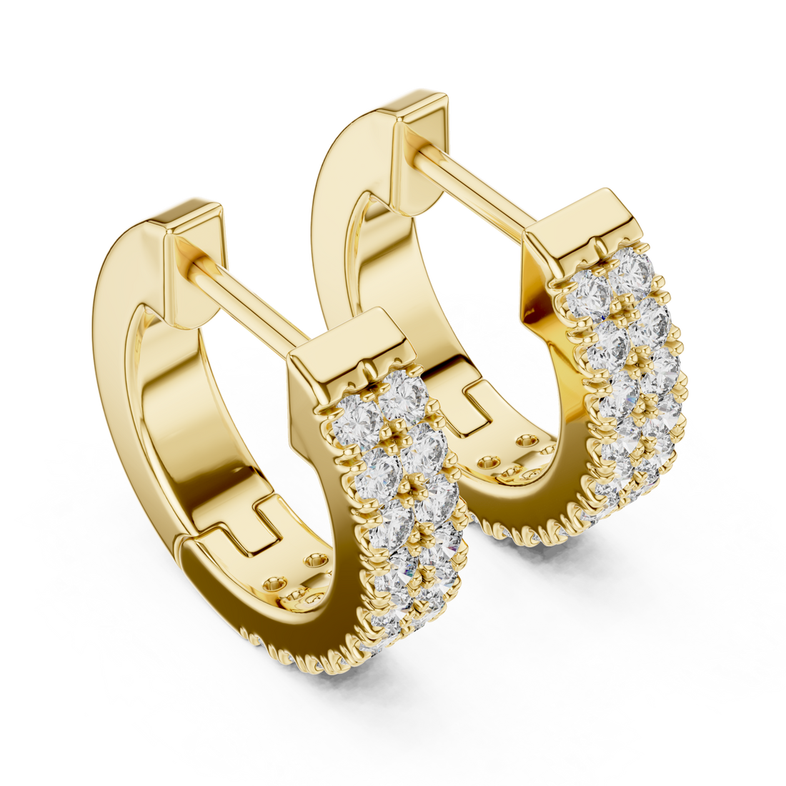 Gold Lustrous Urban Twist Mini Hoops Right View