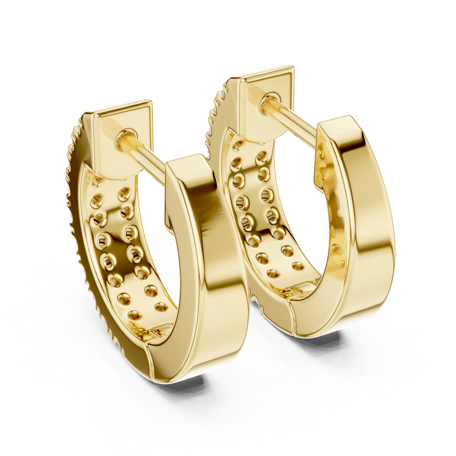  Gold Lustrous Urban Twist Mini Hoops Side View