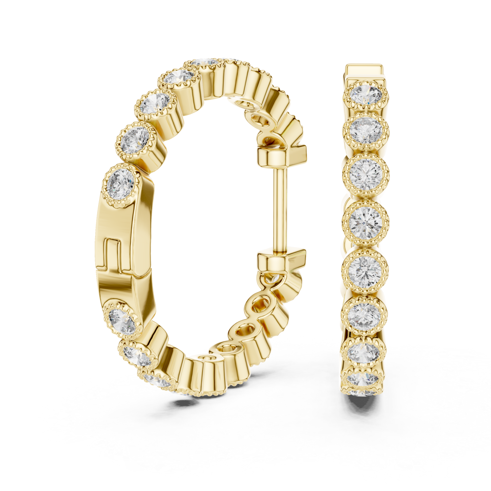  Gold Celestial Whisper Sparkle Open Hoops Left View