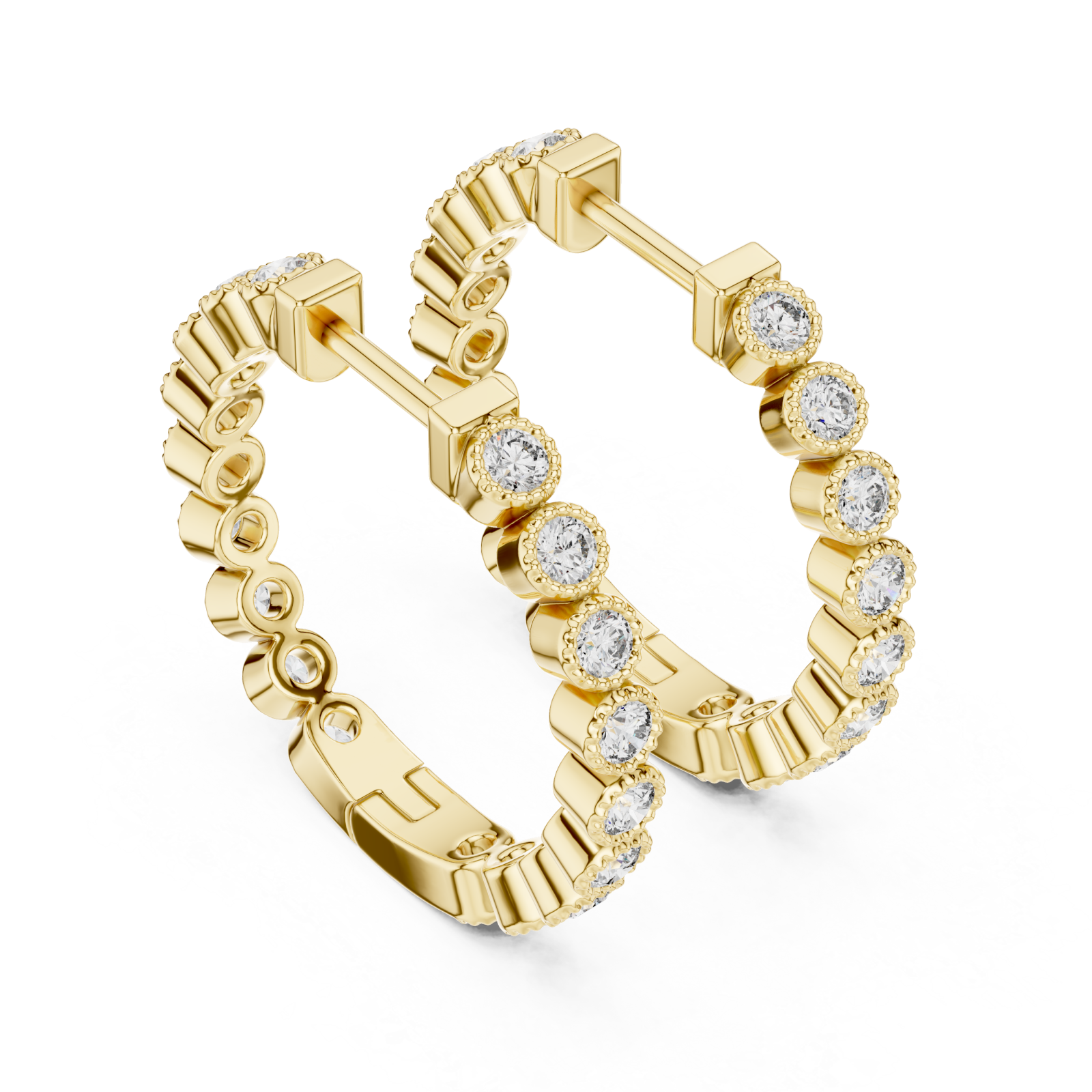 Gold Celestial Whisper Sparkle Open Hoops Right View