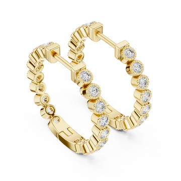 Gold Celestial Whisper Sparkle Open Hoops Right View