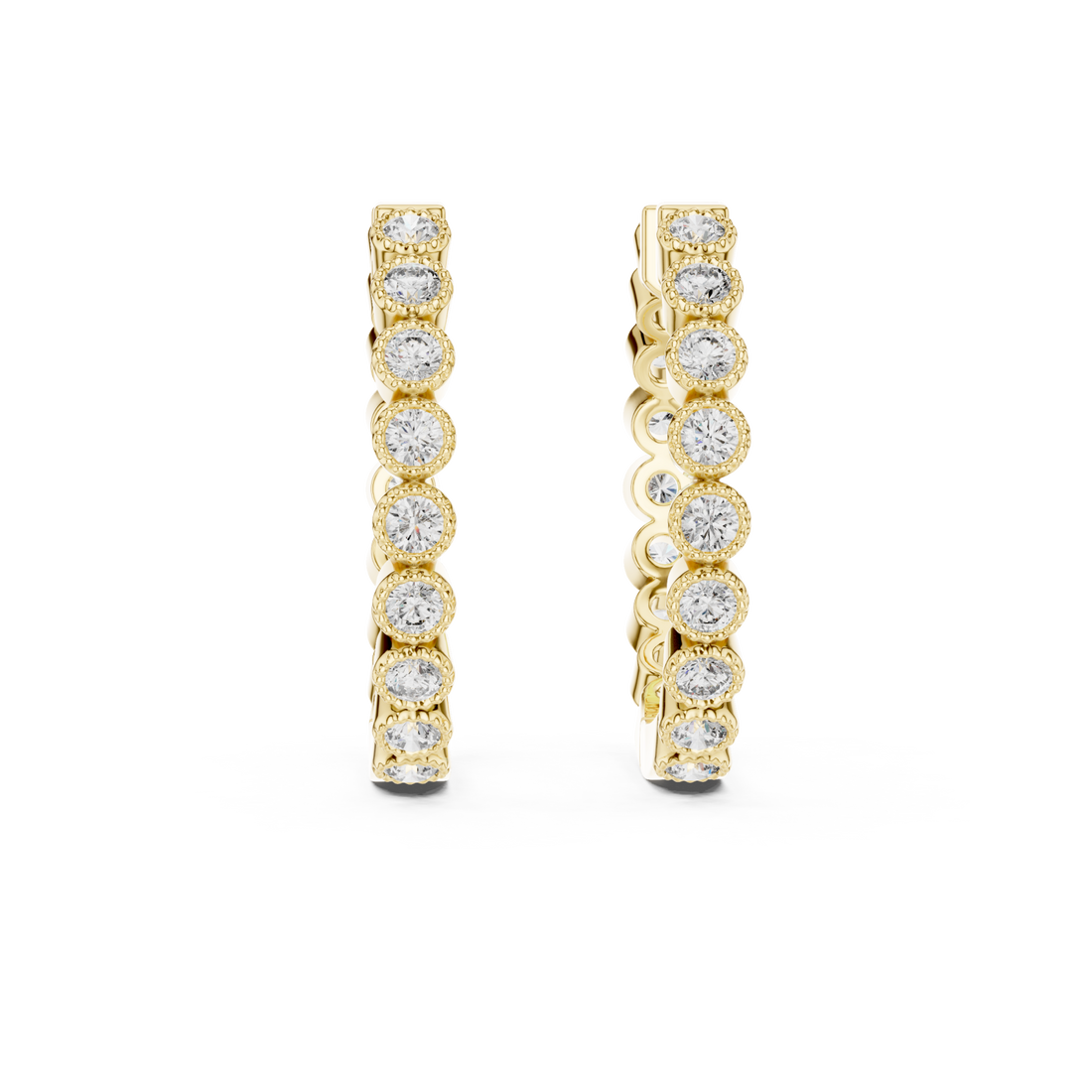 Gold Celestial Whisper Sparkle Open Hoops Right View