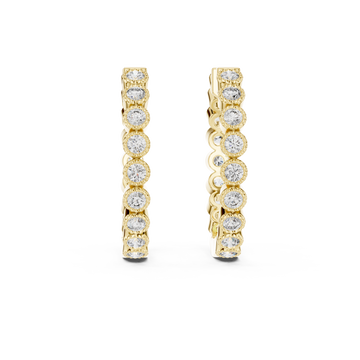  Gold Celestial Whisper Sparkle Open Hoops Front View