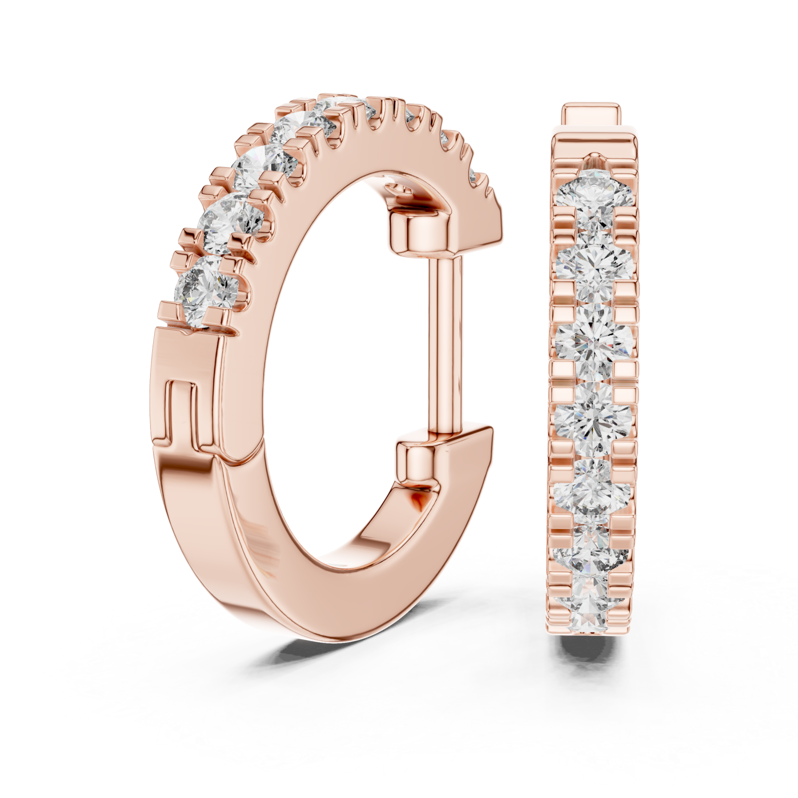  Rose Gold Urban Twist Hoop Earrings Left View
