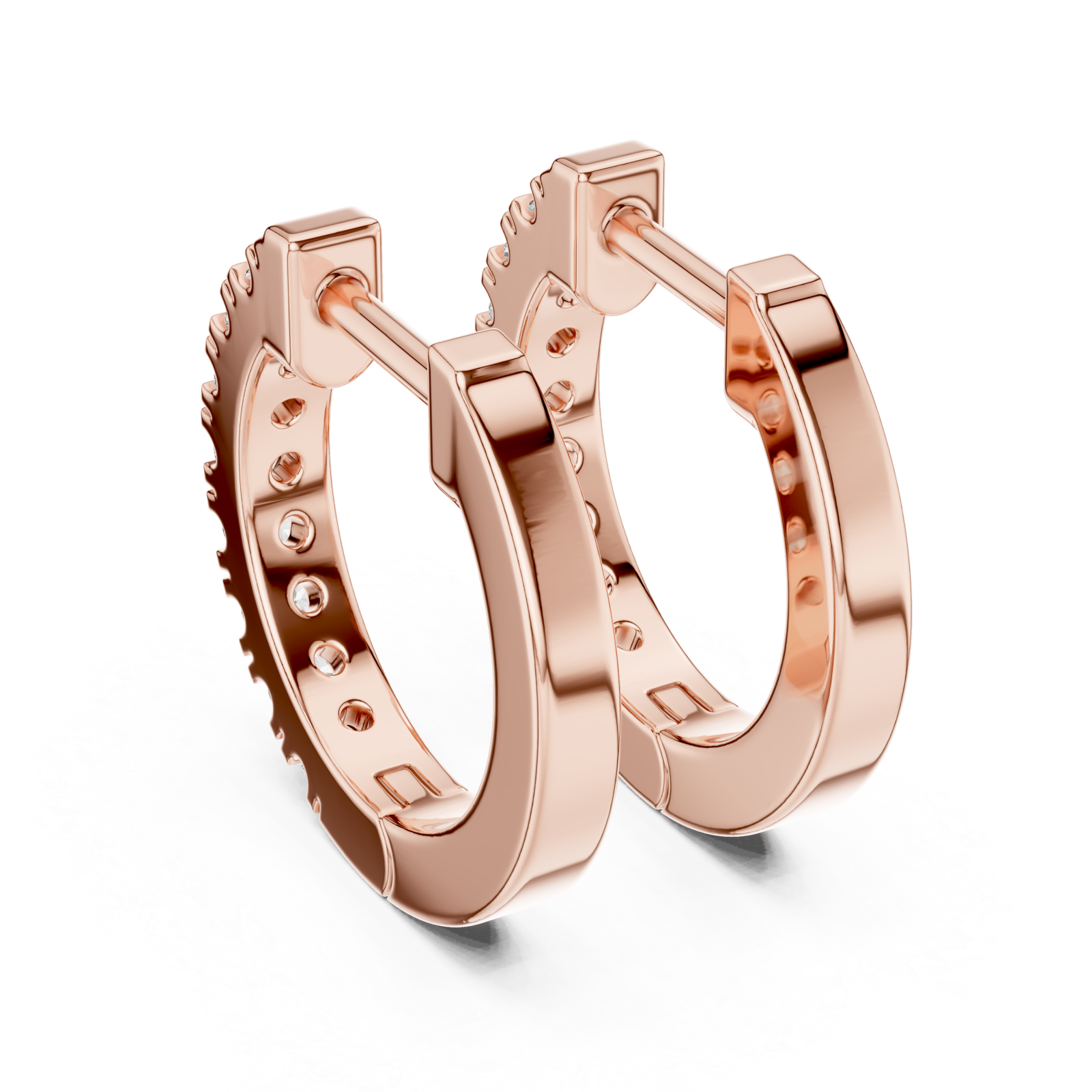  Rose Gold Urban Twist Hoop Earrings Side View