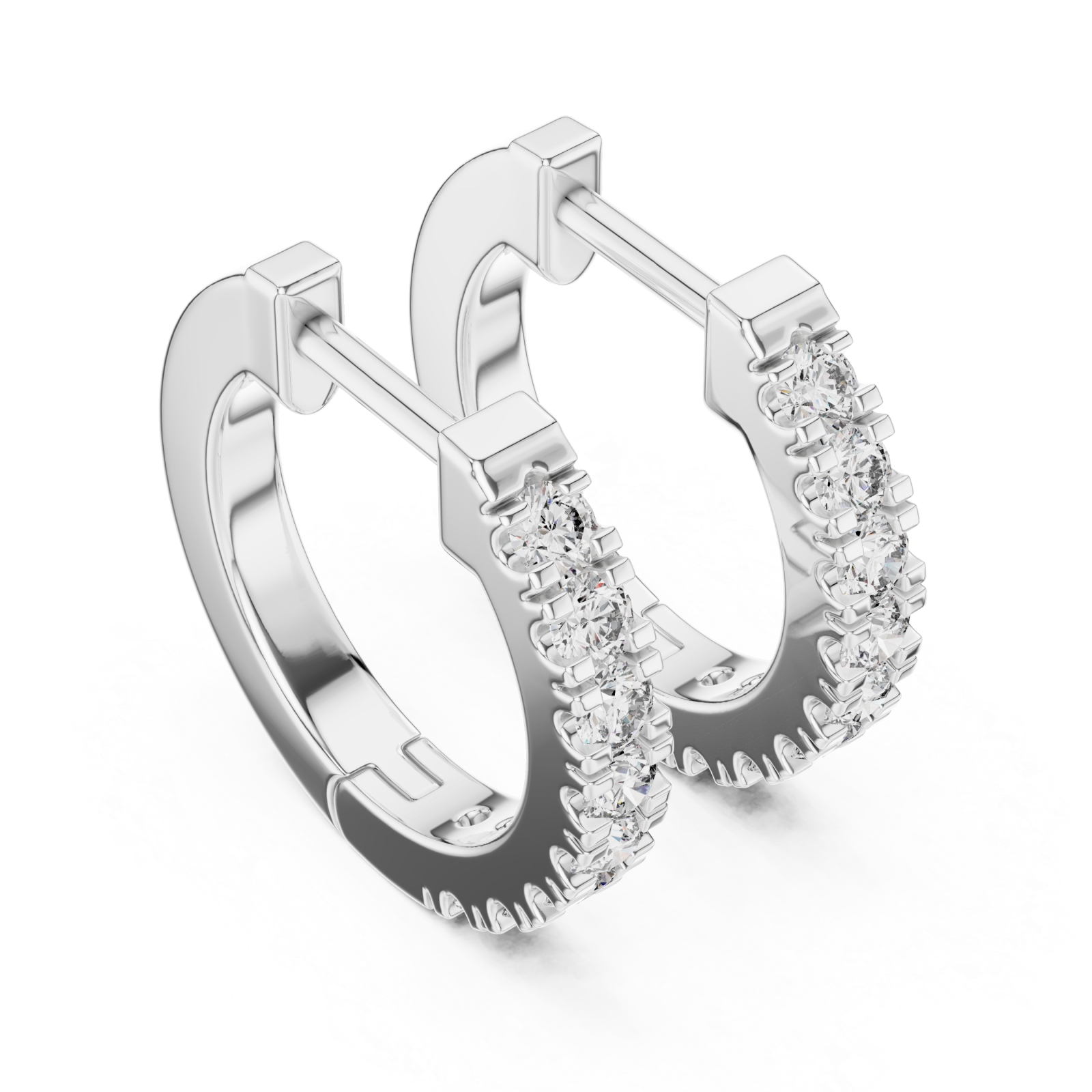  White Gold Urban Twist Hoop Earrings Right View