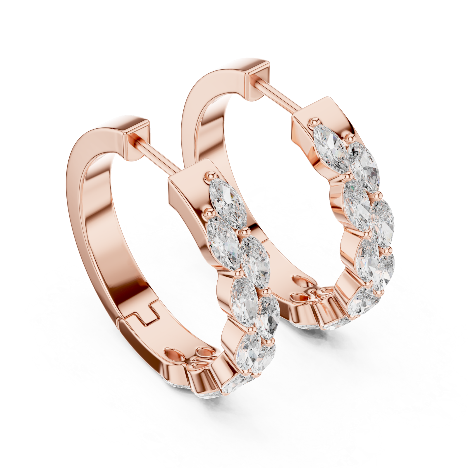  Rose Gold Twilight Glimmer Artisanal Hoops for Women Right View