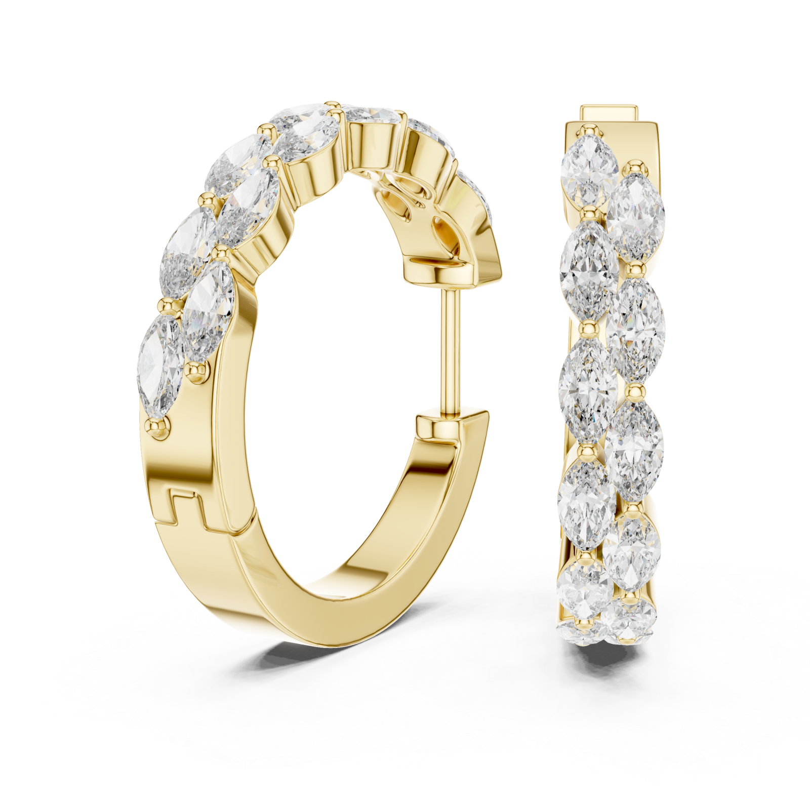 Gold Twilight Glimmer Artisanal Hoops for Women Left View