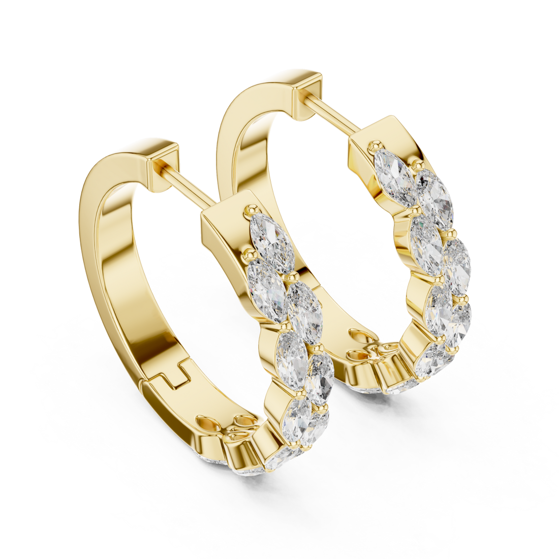 Gold Twilight Glimmer Artisanal Hoops for Women Right View