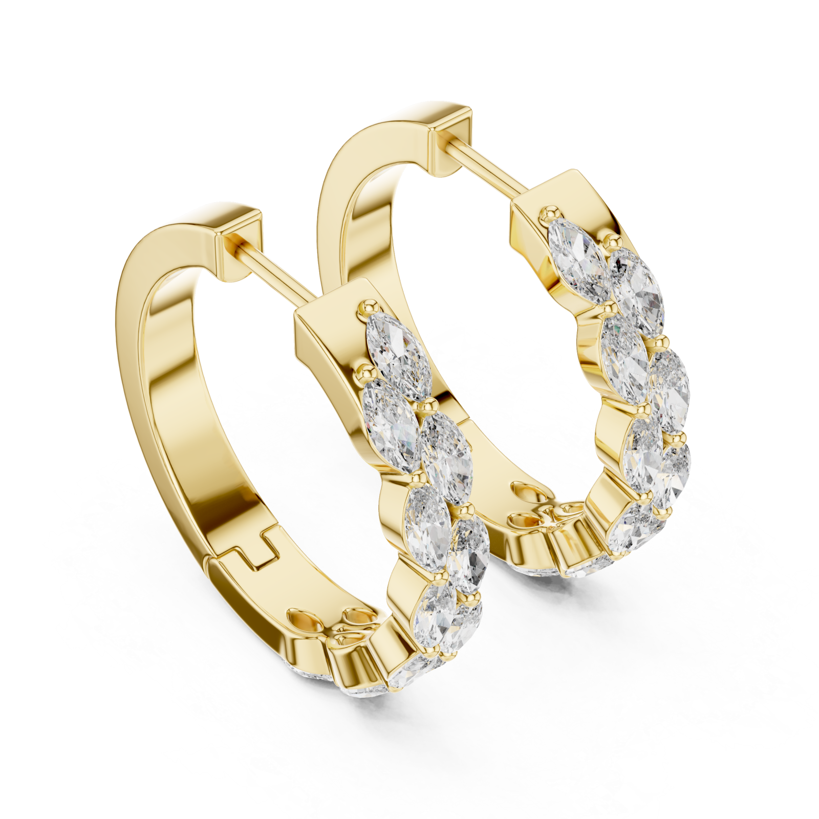 Gold Twilight Glimmer Artisanal Hoops for Women Right View