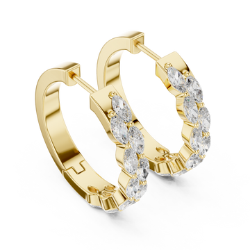 Gold Twilight Glimmer Artisanal Hoops for Women Right View