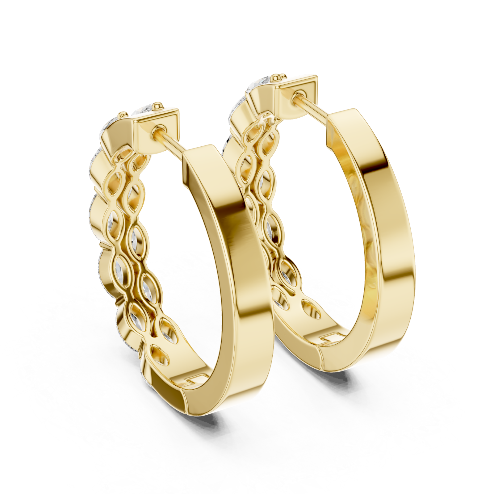  Gold Twilight Glimmer Artisanal Hoops for Women Side View