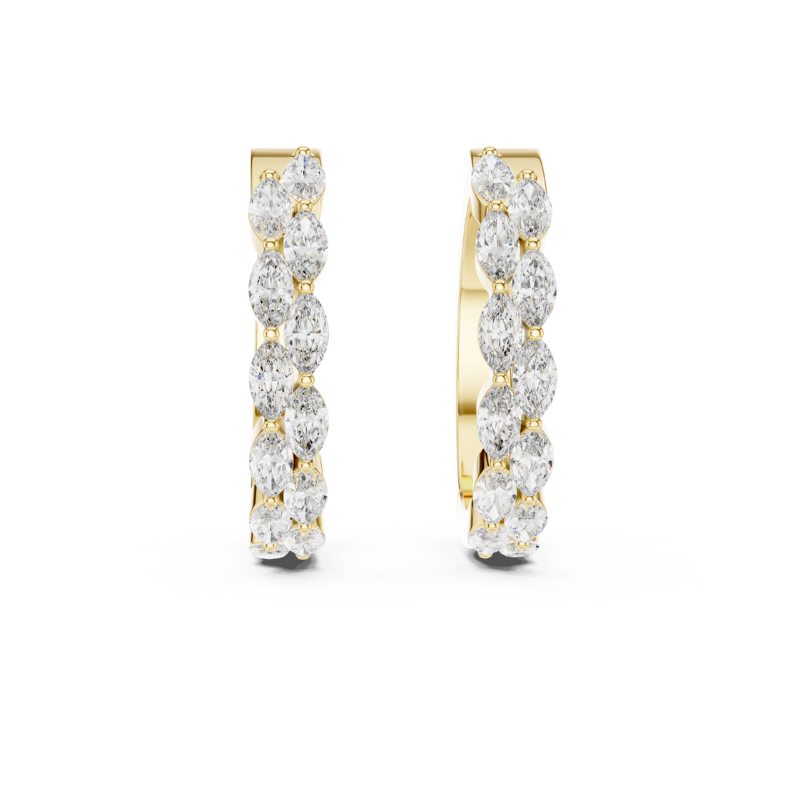Gold Twilight Glimmer Artisanal Hoops for Women Right View