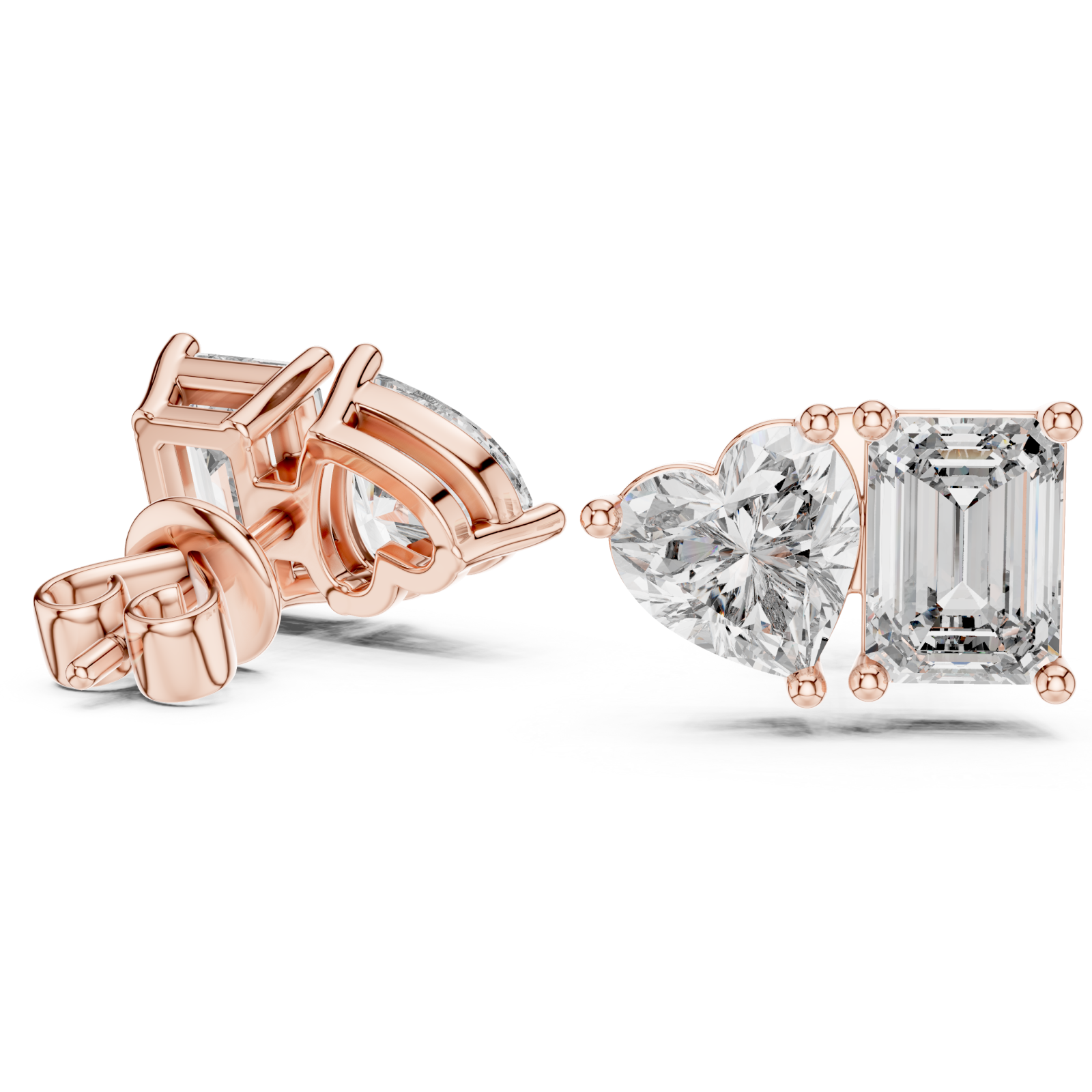  Rose Gold Enchanted Evening Light Petite Studs Left View