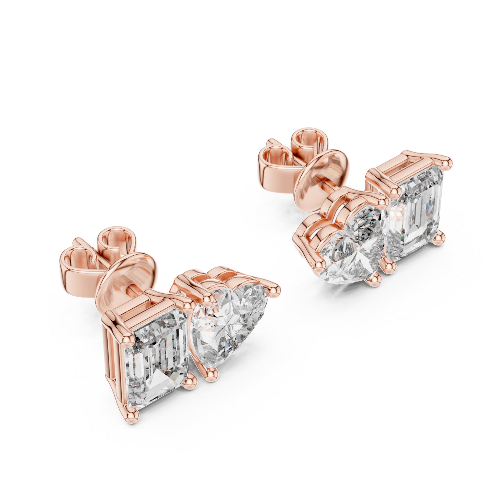  Rose Gold Enchanted Evening Light Petite Studs Right View