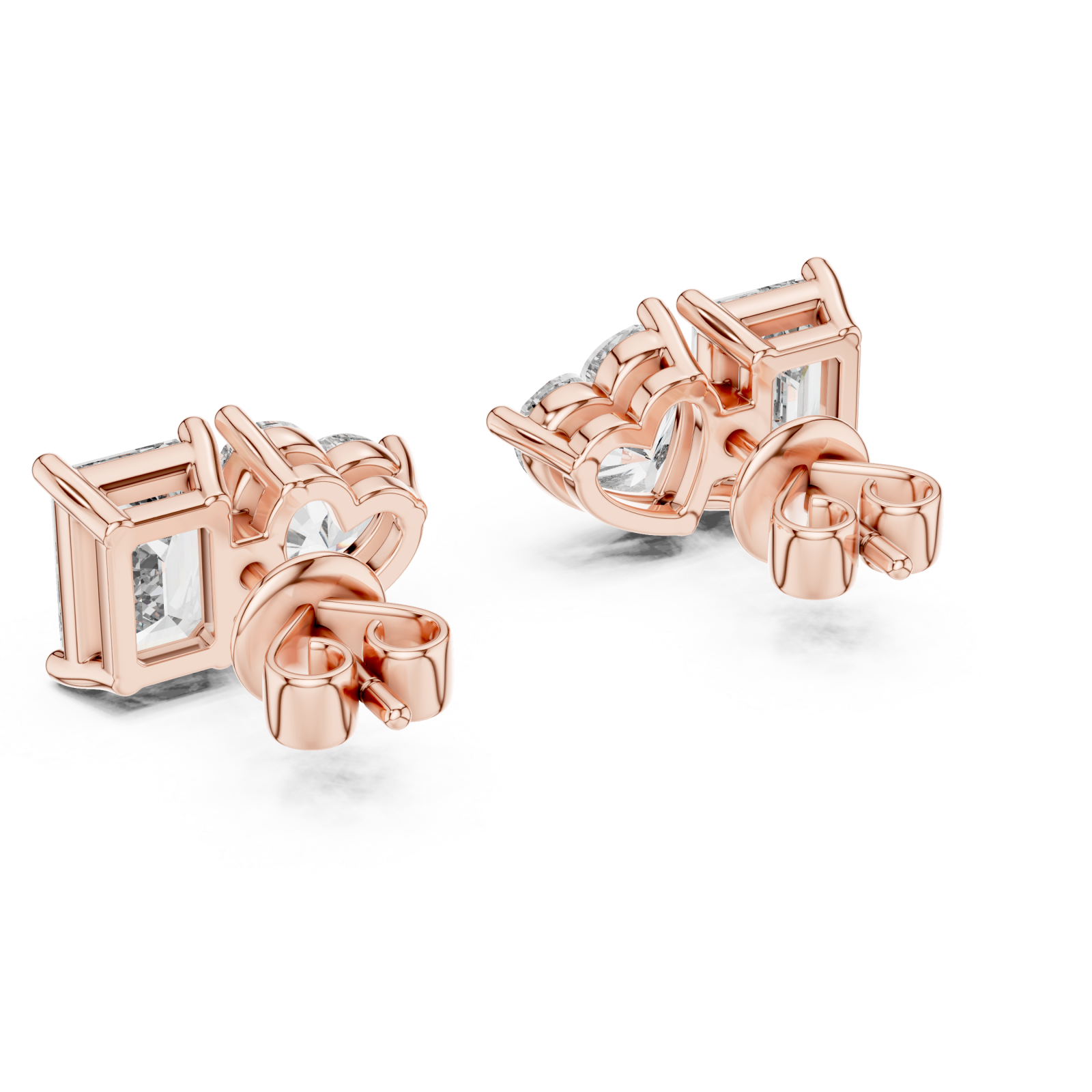  Rose Gold Enchanted Evening Light Petite Studs Side View