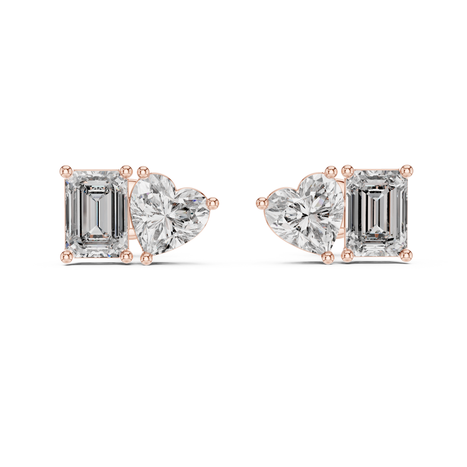  Rose Gold Enchanted Evening Light Petite Studs Front View