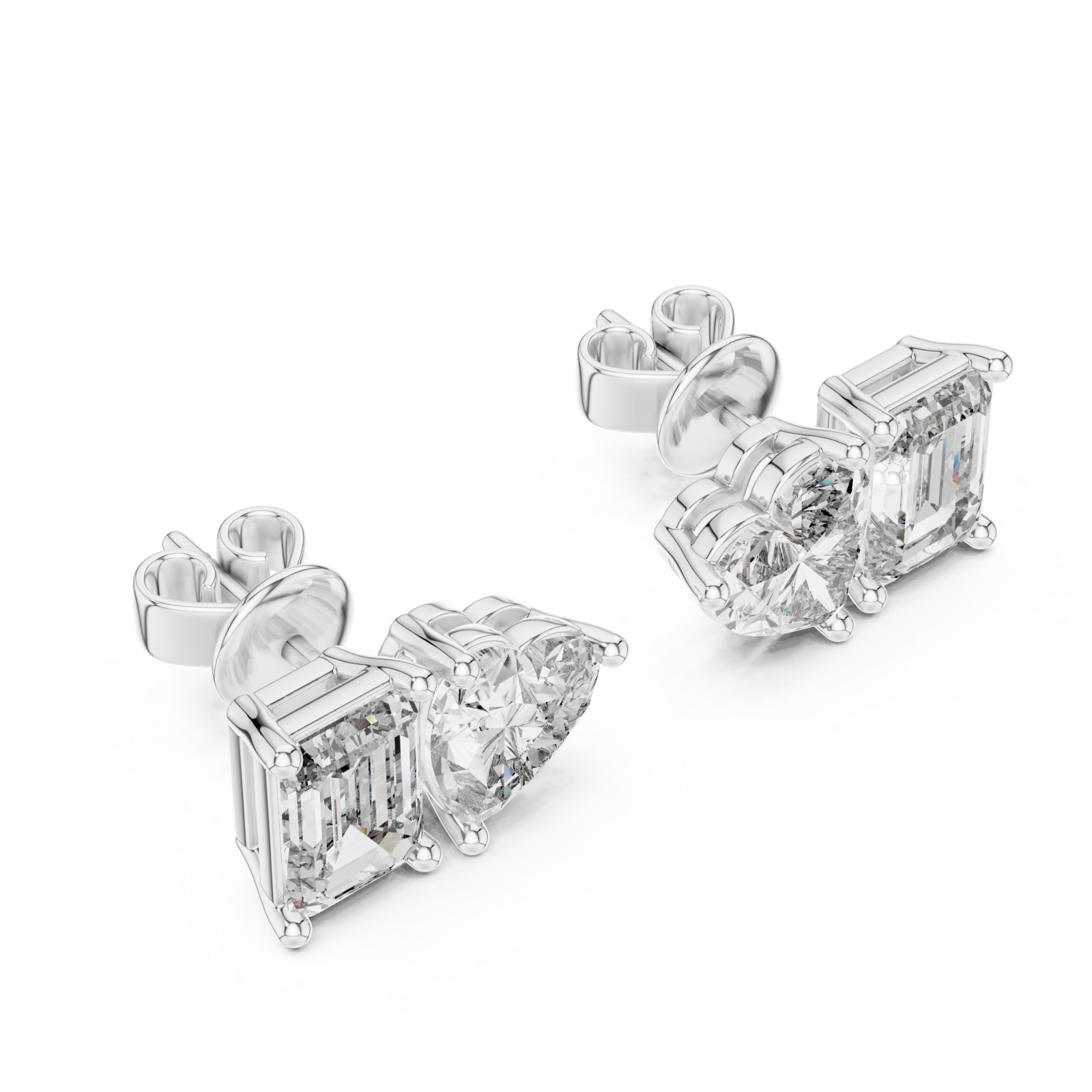  White Gold Enchanted Evening Light Petite Studs Right View