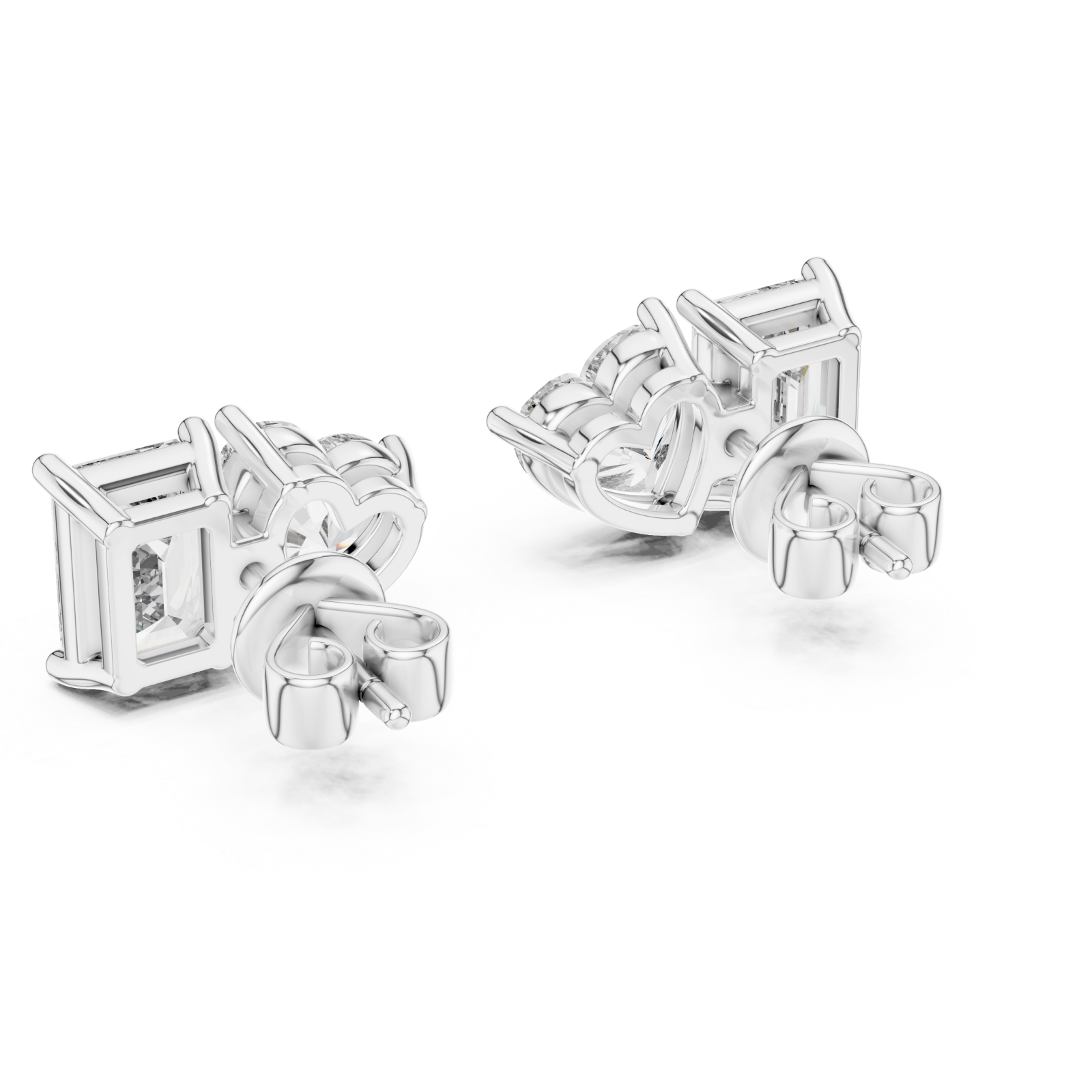  White Gold Enchanted Evening Light Petite Studs Side View
