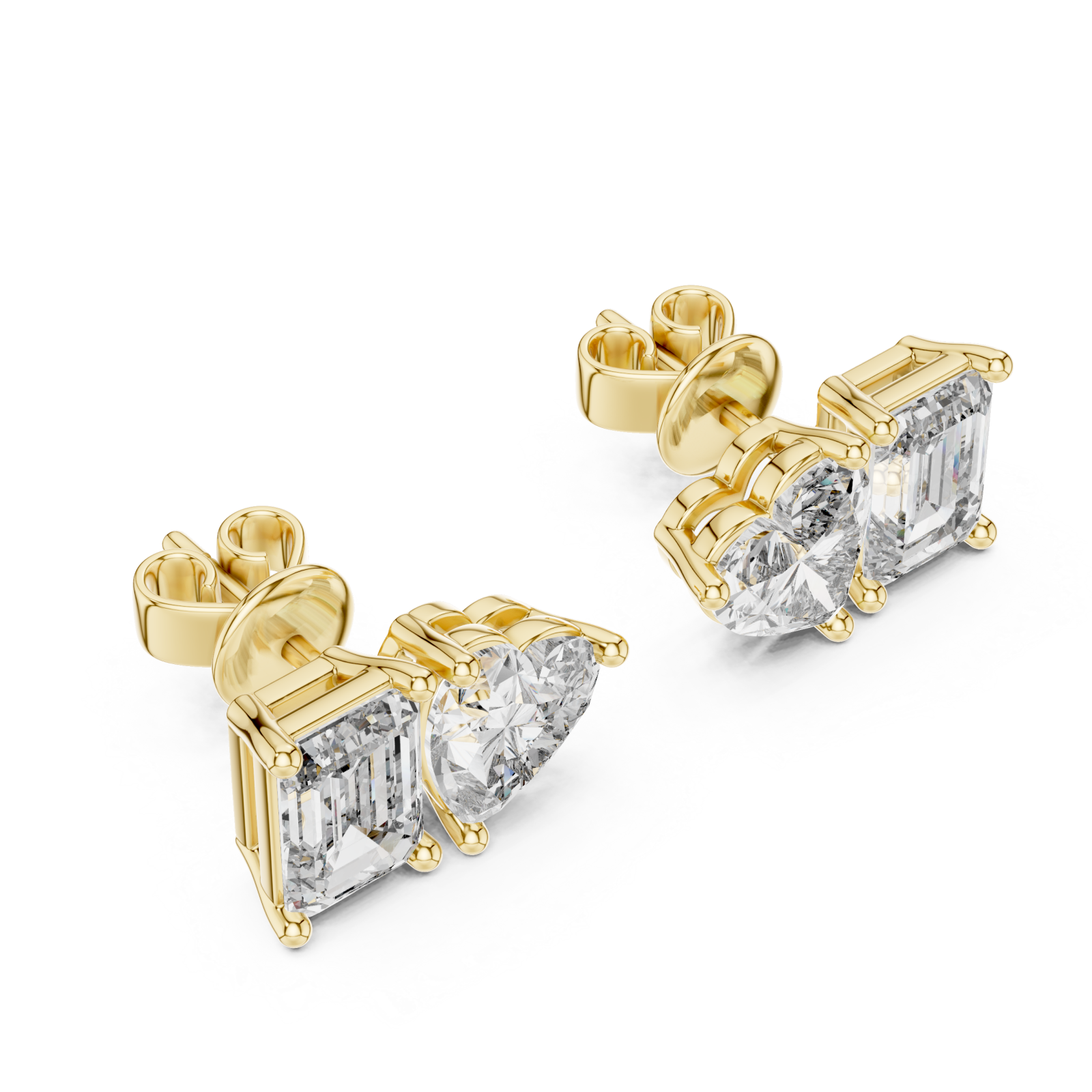 Gold Enchanted Evening Light Petite Studs Right View