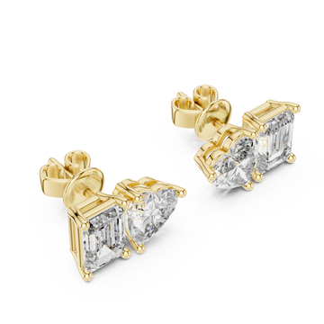 Gold Enchanted Evening Light Petite Studs Right View