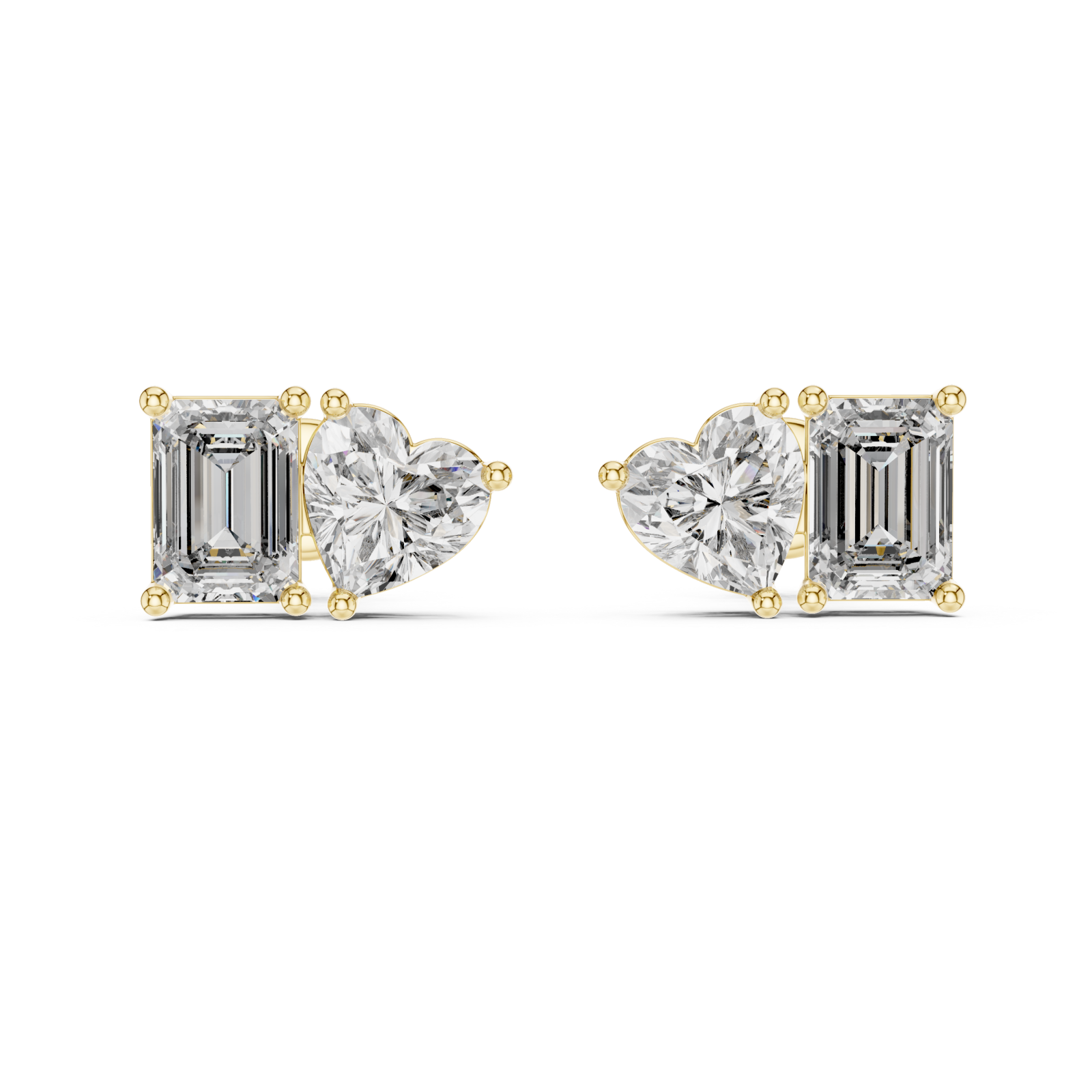  Gold Enchanted Evening Light Petite Studs Front View