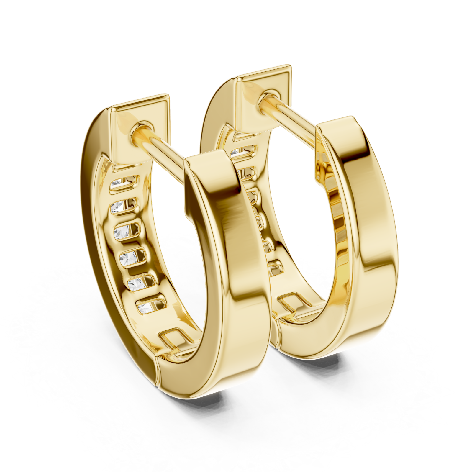  Gold Elegant Horizon Signature Oval Hoops Side View