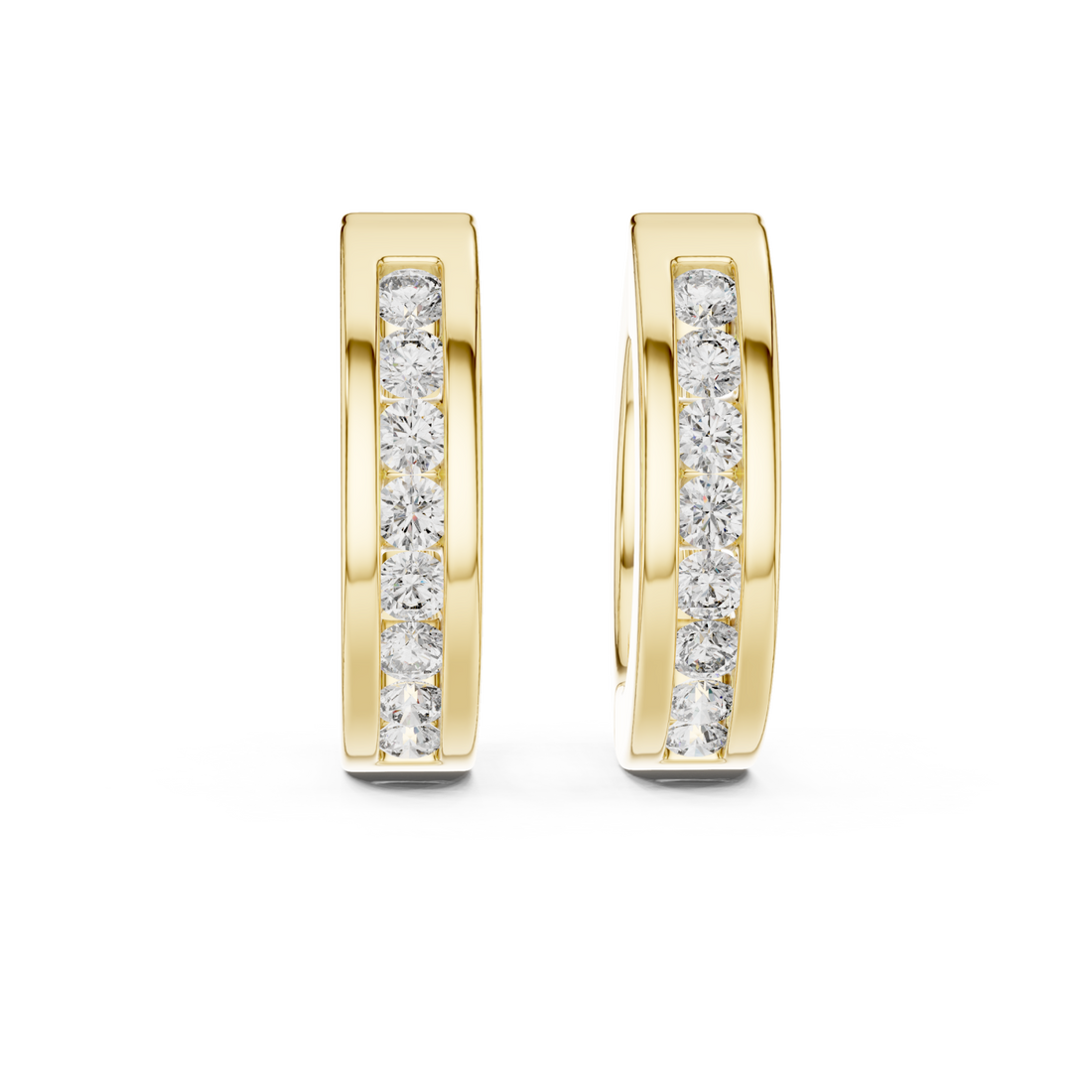 Gold Elegant Horizon Signature Oval Hoops Right View