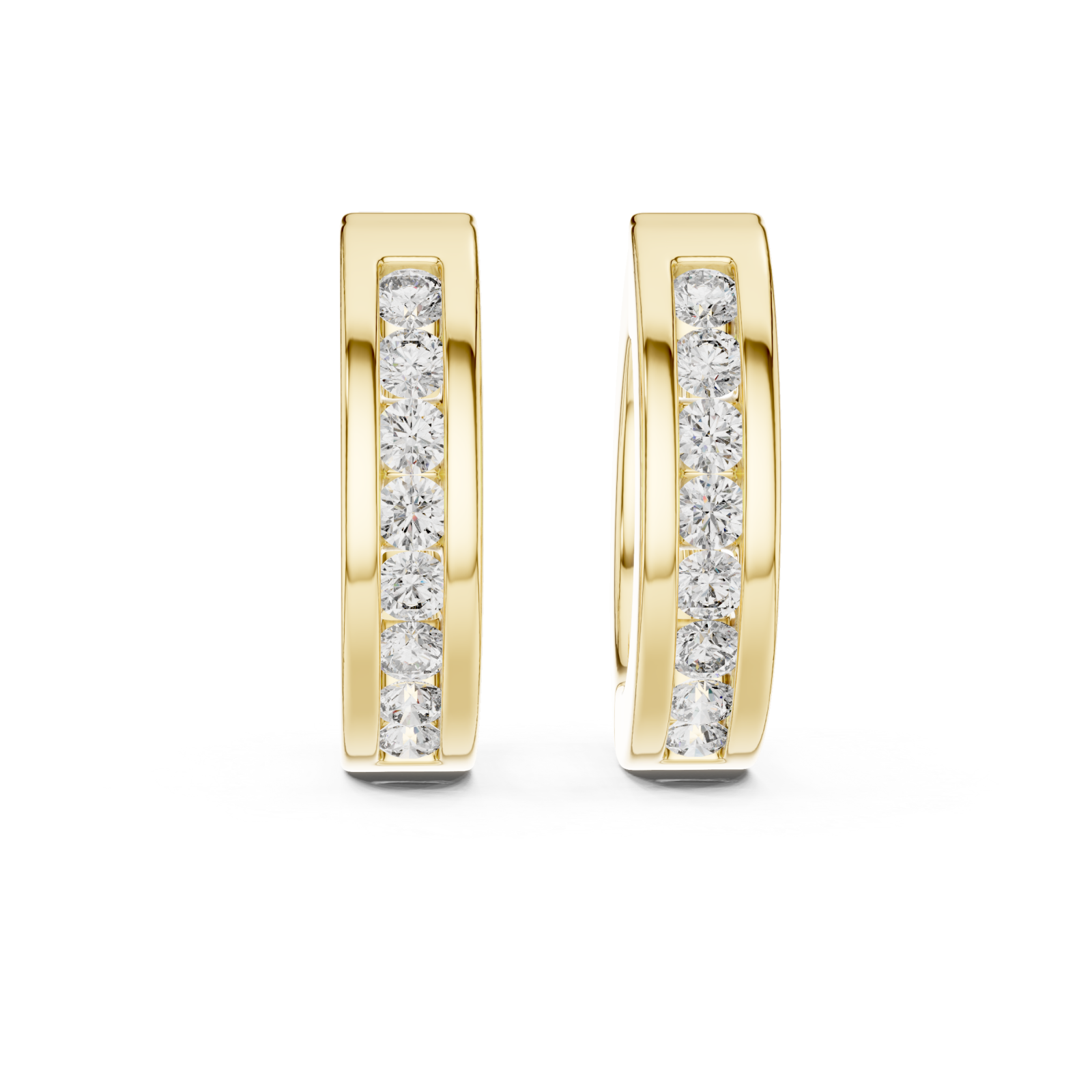  Gold Elegant Horizon Signature Oval Hoops Front View