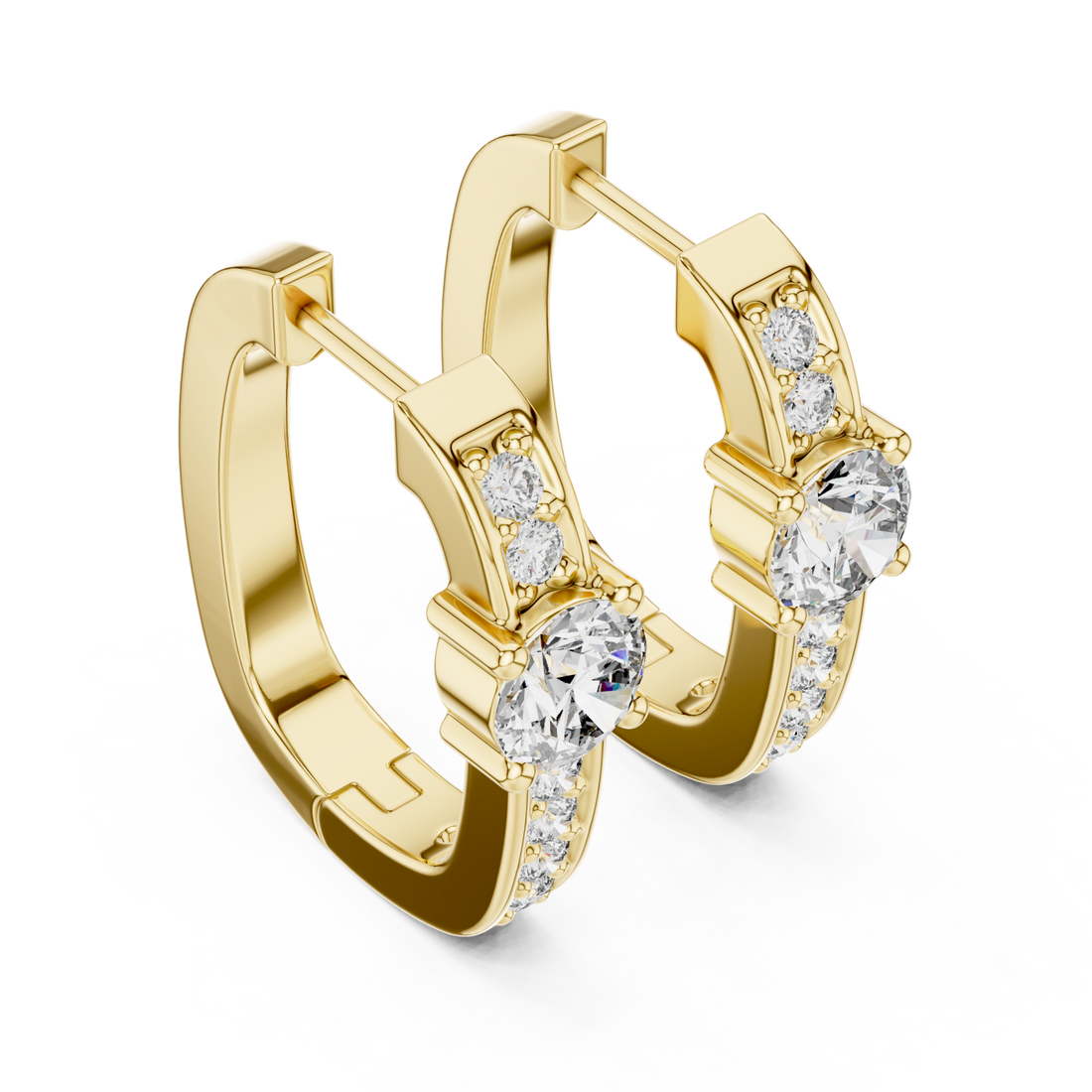 Gold Blossom Harmony Elegant Hoop Earrings Right View